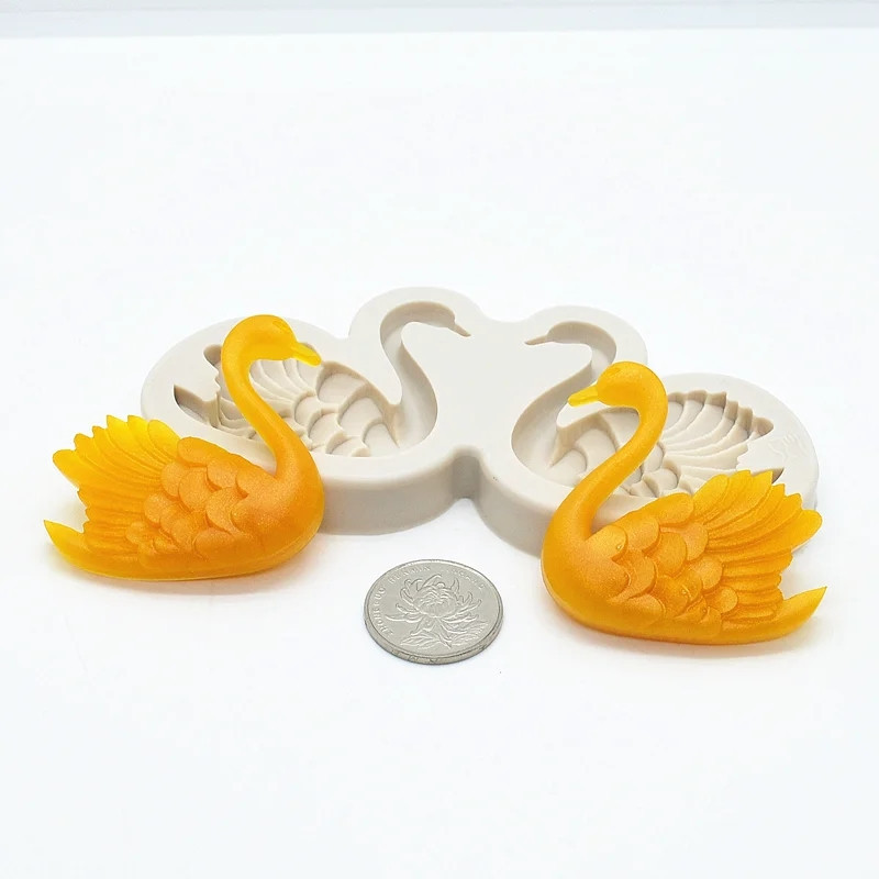 Молд силиконовый Лебеди 128 на 60 мм серый Киев - изображение 4