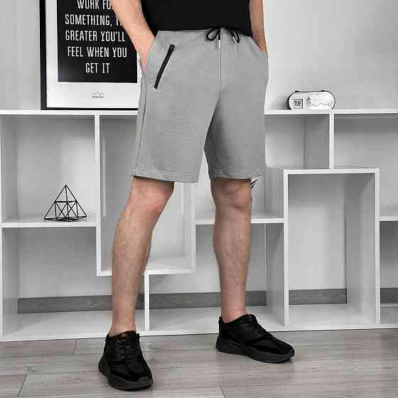 Легкі однотонні сталеві чоловічі шорти Pobedov Griz Київ