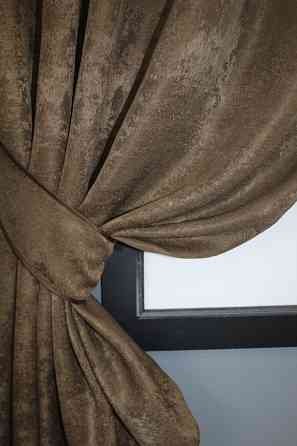 Комплект коротких штор VR-Textil Жаккард Sultan YL № 1203ш Коричневый 130х170 см 2 шт (35-0079) Киев