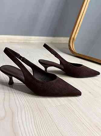 Туфли женские Meideli 2051-38 slingback замшевые лодочки с перфорацией коричневые, 35, 23 см Киев