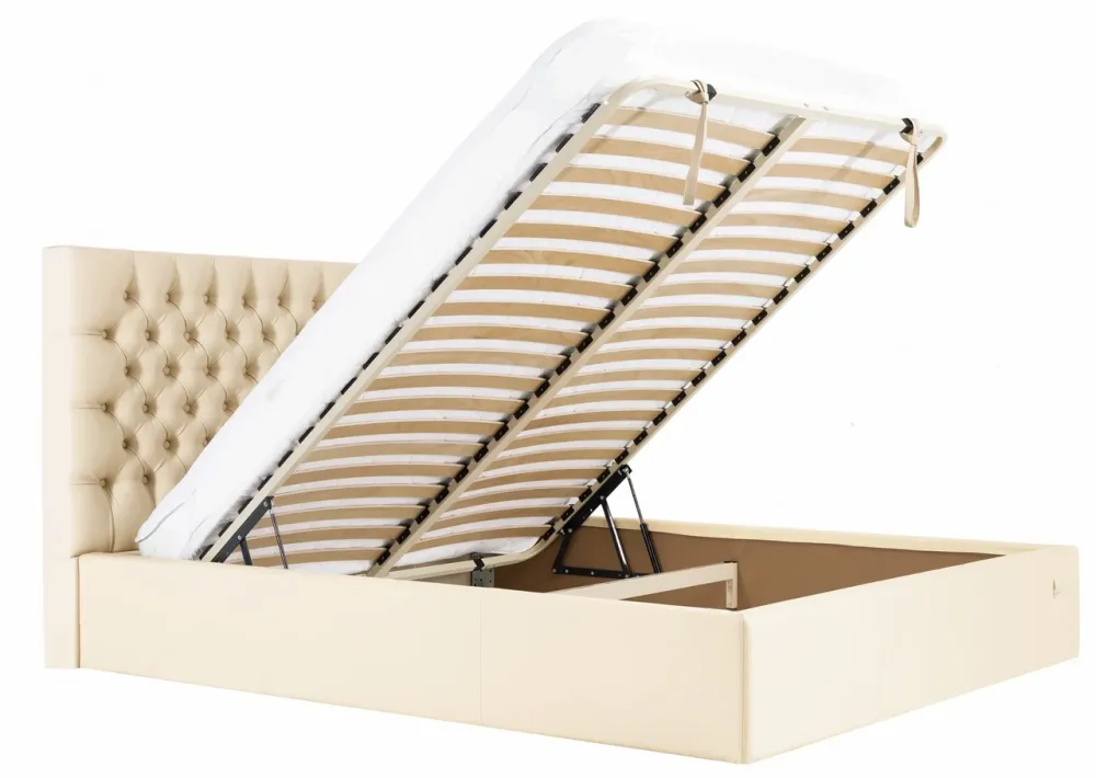 Кровать Двуспальная Cambridge Comfort 160 х 190 см Fly 2207 С подъемным механизмом и нишей для белья Бежевый Киев - изображение 7