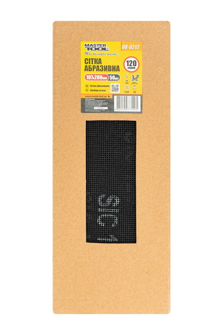MASTERTOOL Сітка абразивна MASTERTOOL зерно 120 107х280 мм 50 шт 08-0212PC Київ - фото 6