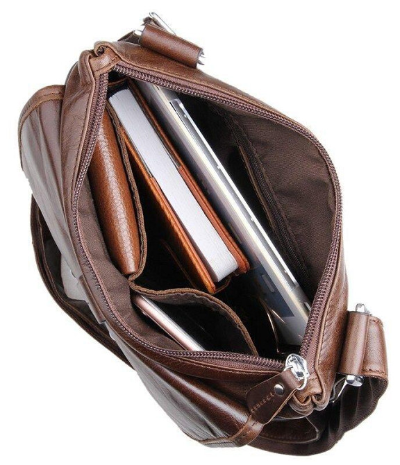 Сумка чоловіча Vintage 14091 Коричнева Київ - фото 6