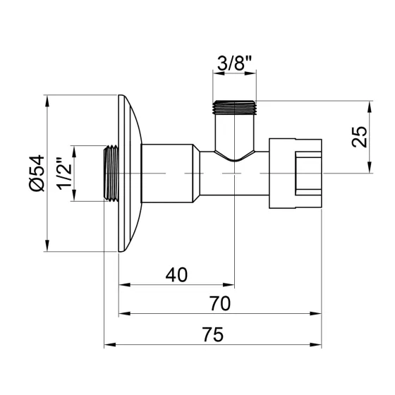 Кран приладовий буксовий Icma 1/2"х3/8" кутовий No519 Київ