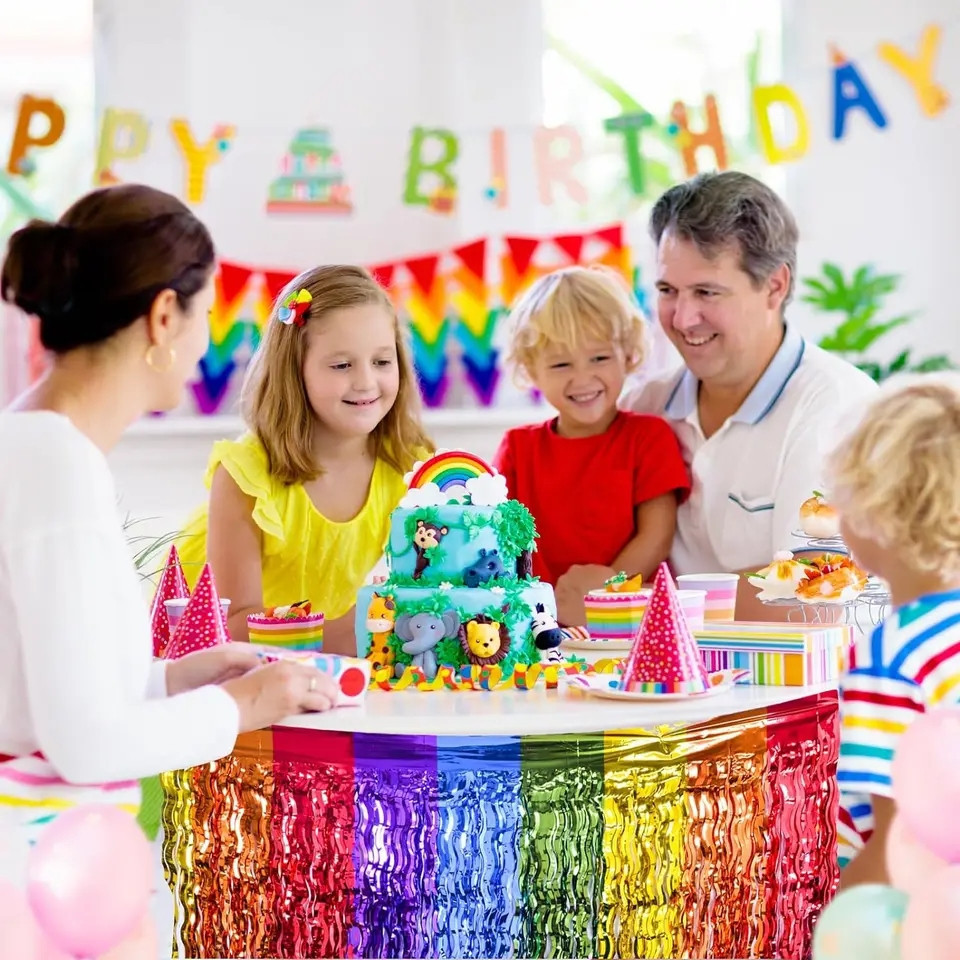 Дождик широкий на стену и стол волнистый 74 см на 274 см разноцветный Киев - изображение 2