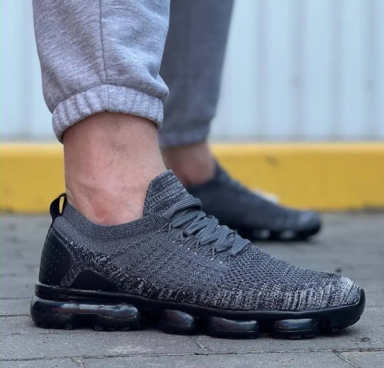 Кросівки в стилі N!ke VaporMax Сірі Чоловічі Чорні (розміри: 42,44,45) — 801 Дніпро