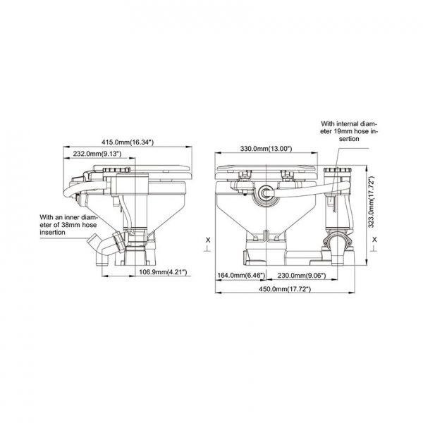 Електричний конверсійний туалет SEAFLO компактний розмір 12 В SFMTE1-02 Київ - фото 4