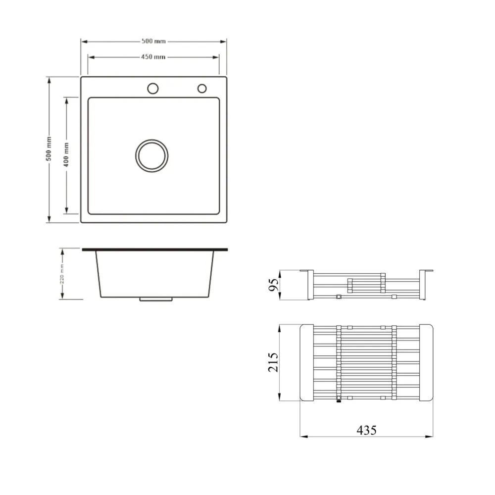 Комплект Lidz Handmade H5050HB Мойка для кухни интегрированная Decor Black PVD Honeycomb в комплекте с дозатором+Lidz LIDZK01B Киев - изображение 9