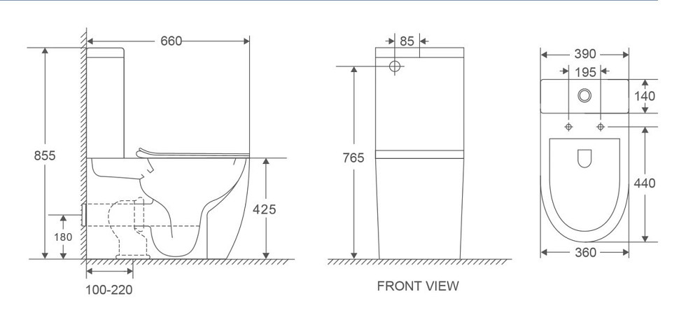 Унітаз-компакт Mixxus Premium ELLIPSE-0402-T1 660х390х855mm, система змиву TORNADO 1.0   ( MP6592 ) 20430 Харків - фото 3