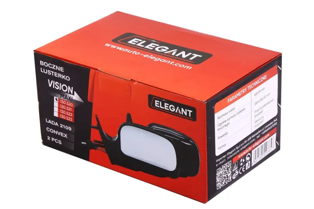 Зеркало наружное 2107 с регулир.  черное Elegant (2 шт.) Винница - изображение 4