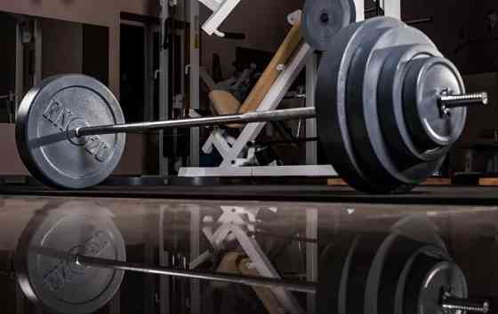 Штанга набірна на 140 кг з хромованим грифом Гантелі, гирі, штанги та диски граниліт Київ