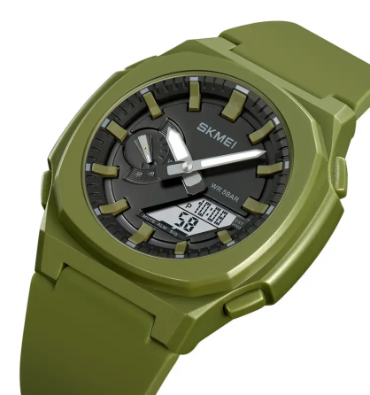 Годинник чоловічий наручний Skmei 2091 (Зелений з білим) Київ