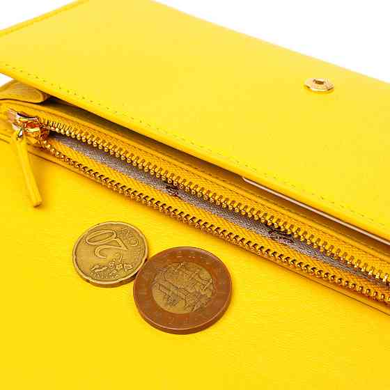 Яркое женское большое портмоне из натуральной кожи Tony Bellucci 21975 Желтый Киев