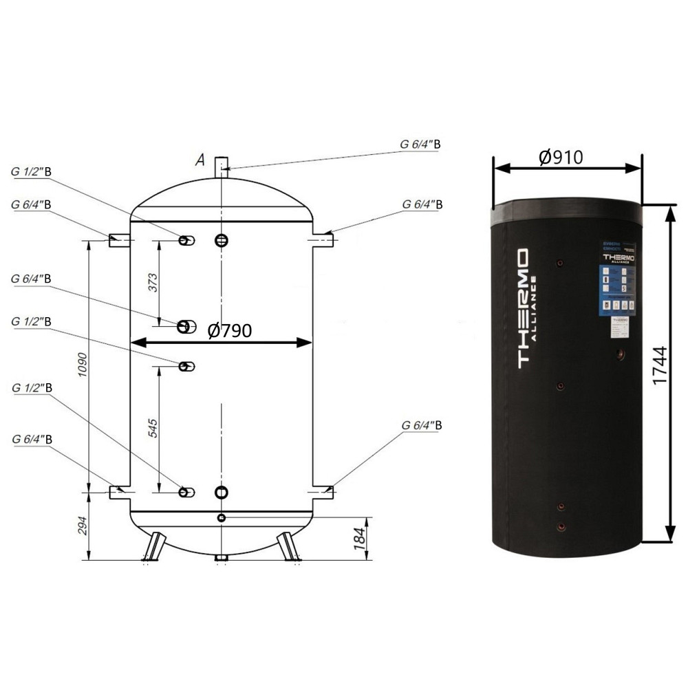 Теплоаккумулятор Thermo Alliance TA-ТАМ-00 750 с изоляцией 60 мм Киев - изображение 2