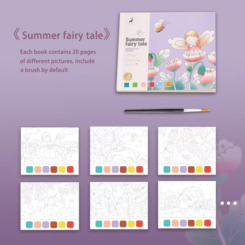 Альбом для розфарбовування з акварельними фарбами розмальовка "Summer fairy tale" для творчості та живопису Кам'янець-Подільський - фото 4