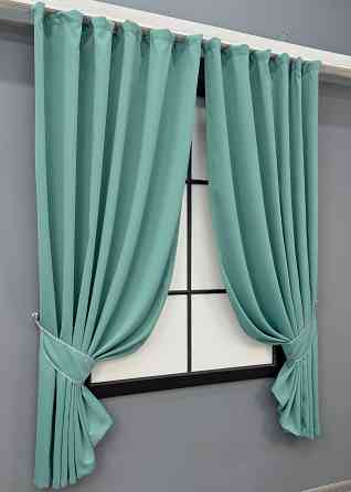 Комплект коротких штор VR-Textil Блекаут Midnight № 1229ш Бірюзовий 130х170 см 2 шт (35-0454) Київ