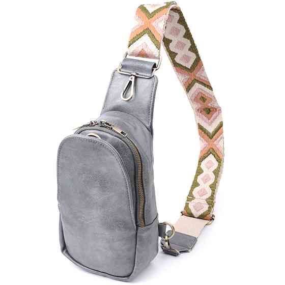 Модная сумка через плечо в модном цвете из экокожи Vintage 22792 Серый Киев