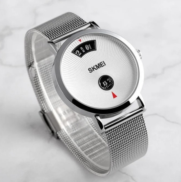Чоловічий наручний годинник Skmei 1489 Сріблясті Вінниця - фото 3