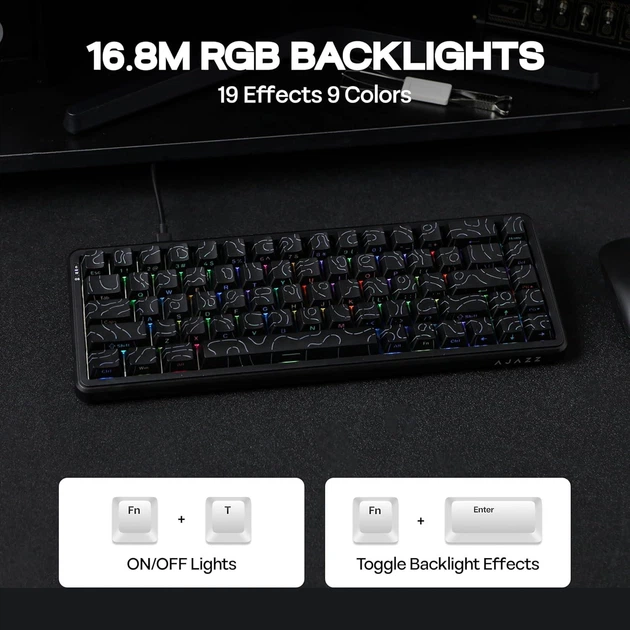 Ігрова механічна клавіатура Ajazz AK680 MAX Black: Магнітні свічі, Rapid Trigger, RGB, Hot-Swap, 65% (Б/В, Стан 10/10) Київ - фото 7