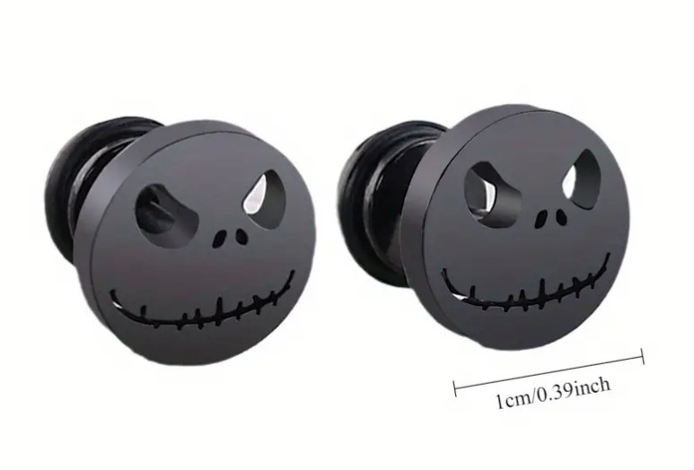 Серьги-пусеты Джек Скеллингтон «Кошмар перед Рождеством» – черный цвет, титановая сталь, готические унисекс се Киев - изображение 2