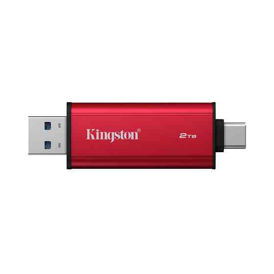 Портативный SSD Kingston Dual USB-A/C 2TB Dual Portable 1050MB/s USB 3.2 Gen 2 Red/Black Одесса