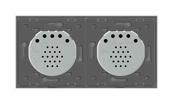 Розумний сенсорний прохідний/перехресний вимикач 4 сенсора (2-2) Livolo сірий скло (VL-C702SZ/C702SZ-15) Коломия