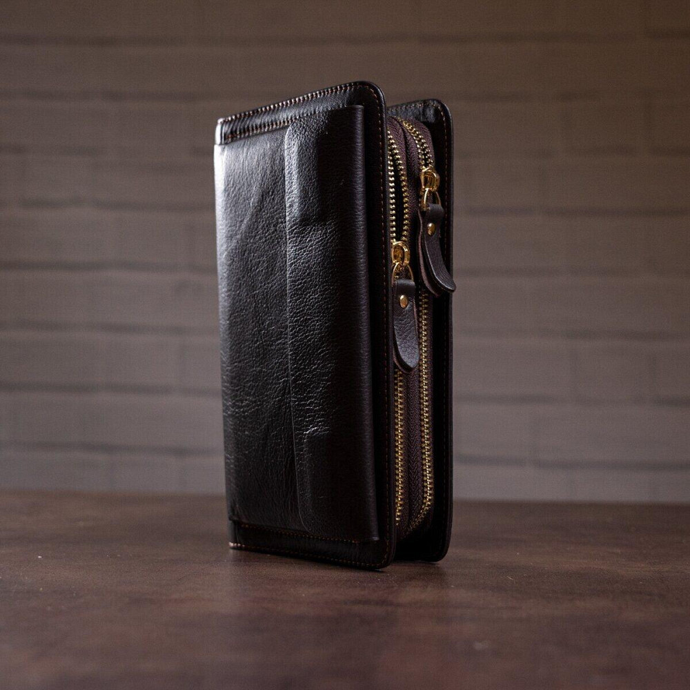 Чоловіча барсетка з ремінцем на руку Vintage 14915 Коричнева Київ - фото 8