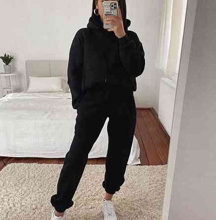 Жіночий утеплений костюм спортивний "WhyNot" оптом I Норма і батал Чорний, 46-48 Київ