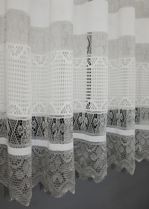 Тюль сетка VR-Textil Juli № 1436т Арка на кухню цвет молочный с серым 300х150 см (53-0001) Киев - изображение 7