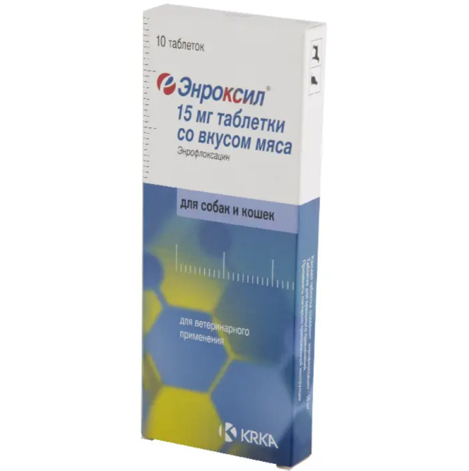 Энроксил таблетки 15 мг №10 (со вкусом мяса) KRKA Винница - изображение 1