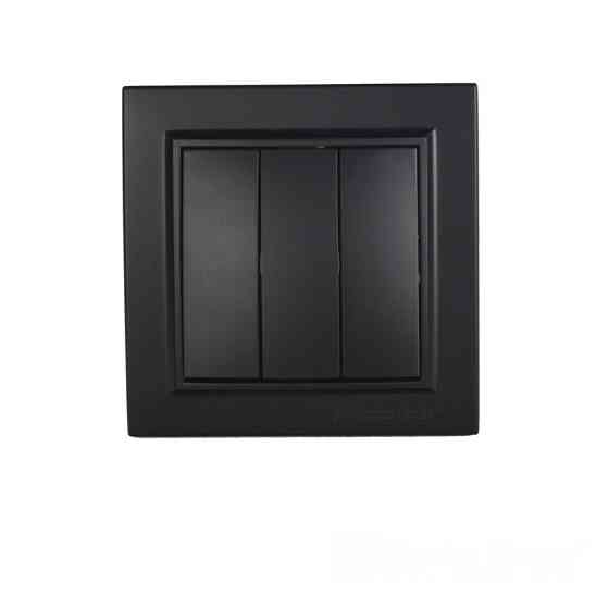 Вимикач потрійний, Enzo  бездоганний графіт Дніпро