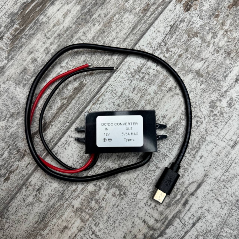 Перетворювач напруги 12В–5В 3А Type-C, блок живлення для авто зі схованою проводкою, адаптер USB Київ - фото 11