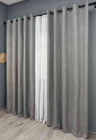 Комплект штор на люверсах VR-Textil Блэкаут двусторонний ASHEN NIGHT № 1850ш Бежево-серый 150х270 см 2 шт (37-0295) Киев