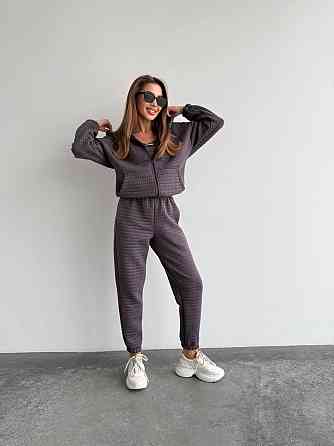 Женский прогулочный костюм тройка: кофта топ и штаны Капитон Фуме, 42/44 Одесса