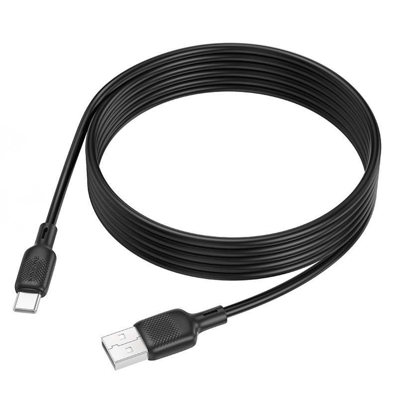 Кабель BOROFONE BX113 Lenny silicone charging data cable Type-C(L=2M) Black Київ - фото 5