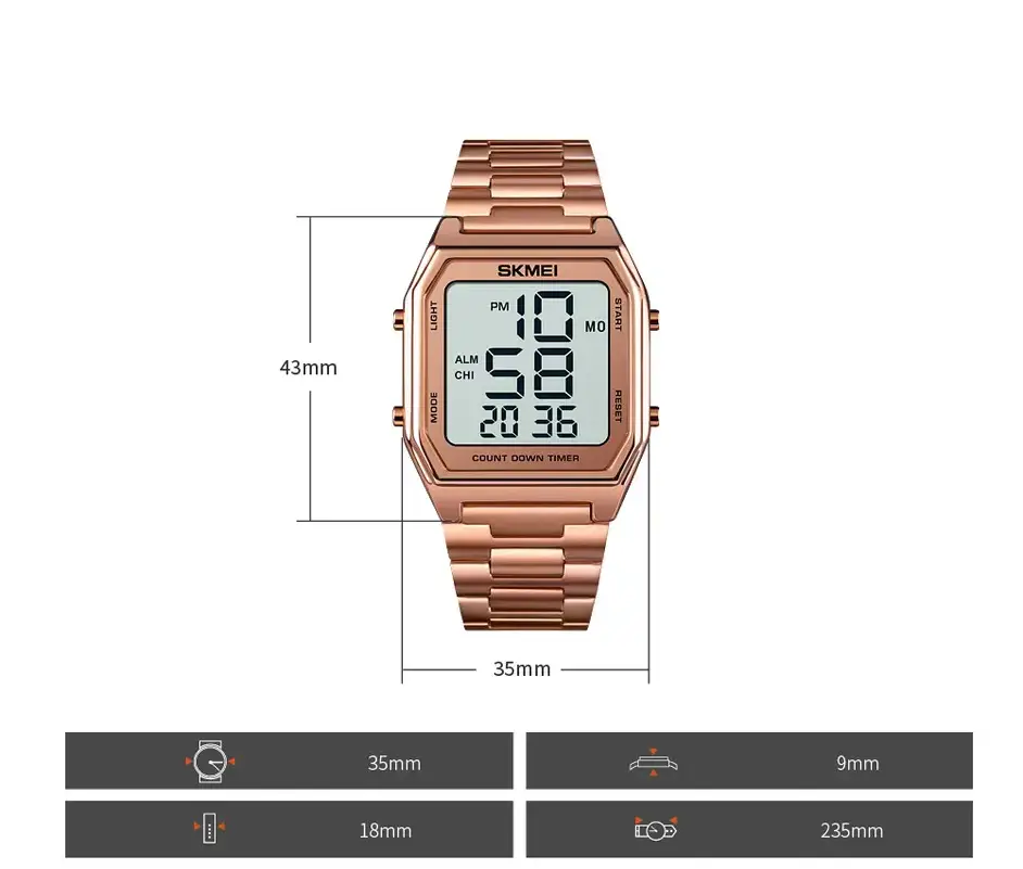 Чоловічий наручний годинник Skmei 1735 (Рожеве золото) Вінниця - фото 7