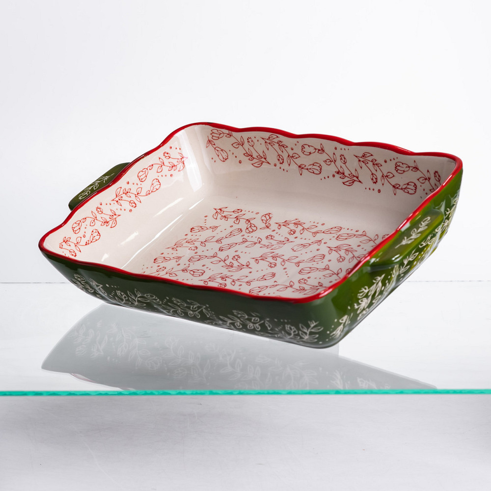 Yiwu Форма для запікання Vintage 33×21×5.5 (см) прямокутна з ручками Зелена HM05-11 Коломыя - изображение 6