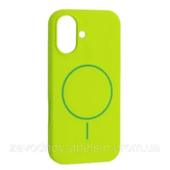 IPhone 17 Чохол силіконовий мікрофібра Магсейф (салатовий) Одеса