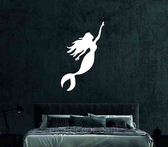 Декоративное настенное 3D Панно «Русалочка» Декор на стену с объемом 90*56 см, Белый Киев