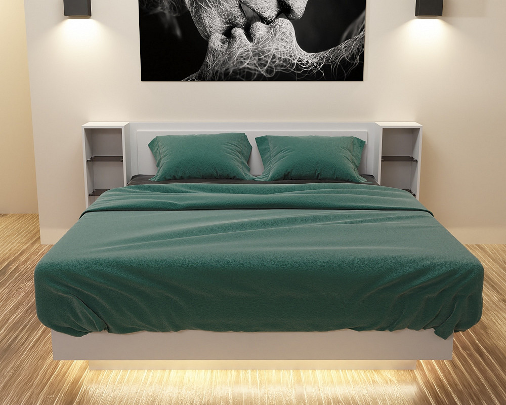 Кровать Кристалл №1 двуспальная, Белый, 2035х2176х850 Львов - изображение 2