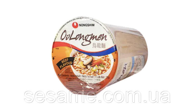 Лапша быстрого приготовления в стаканчике с говяжьей Oolongmen Beef Flavour NONGSHIM 75 г Харьков - изображение 2