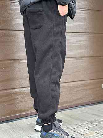 Чоловічі базові теплі штани з вельвету на флісі Графіт, 48 Одеса