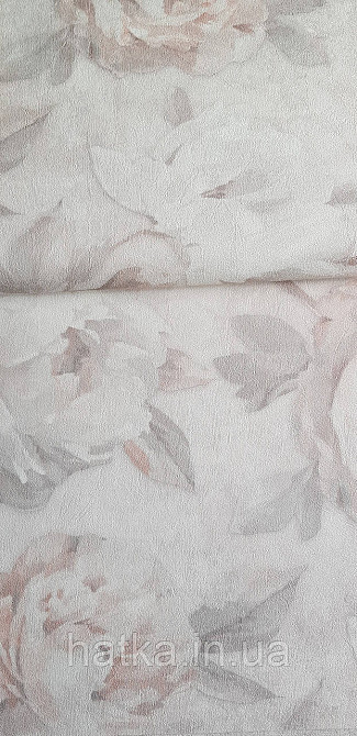Шпалери метрові вініл на флізеліні A.S.Creation Flowers Symphony квіти півонії великі рожеві на беж 79070-2 Київ - фото 1