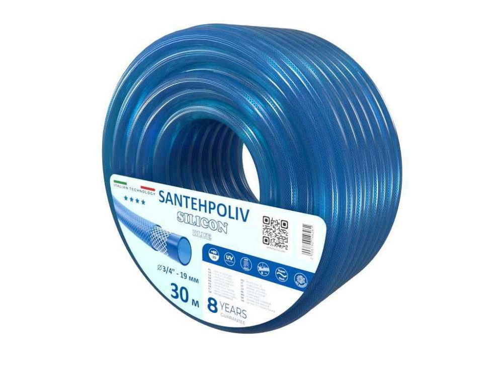 Шланг для поливу 3/4 30м SILICON BLUE (бухта) ПВХ ТМ SANTEHPOLIV Київ - фото 1
