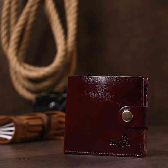 Шкіряне стильне портмоне Бордовий (SHVIGEL) Київ