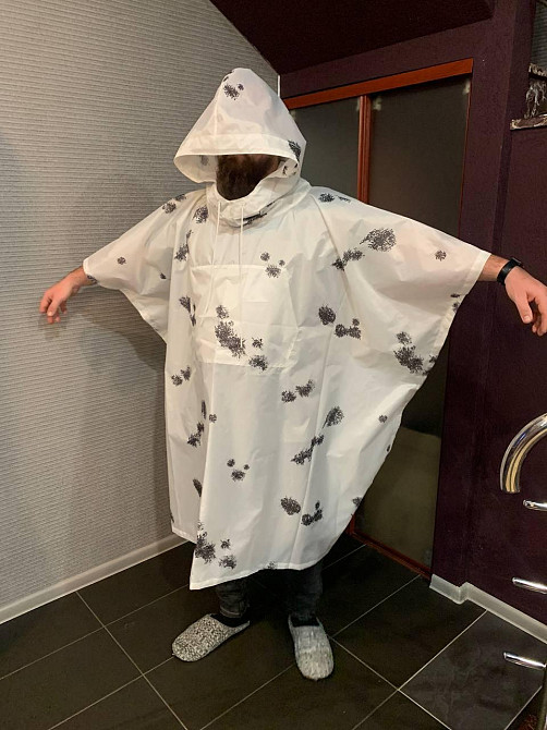 Маскхалат зимовий Плащ-Намет Військовий Дощовик Пончо білий Тактичний Днепр - изображение 3