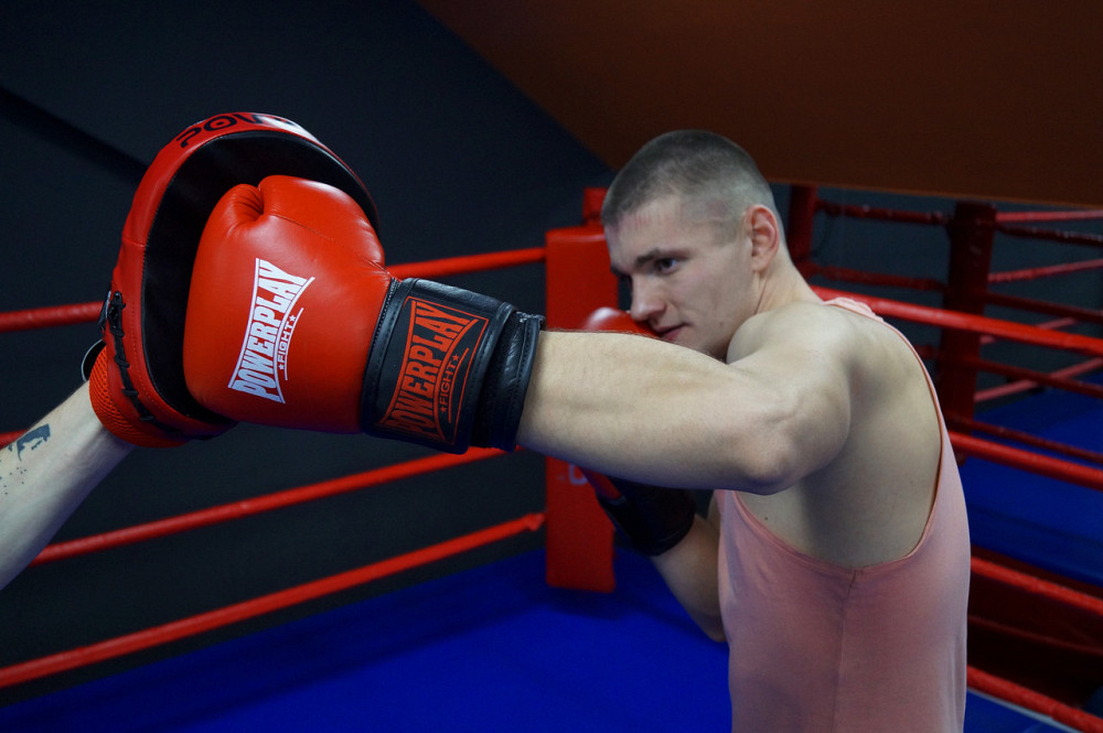 Лапы боксерские PowerPlay 3041 Черно-Красные PU [пара] Луцк - изображение 8