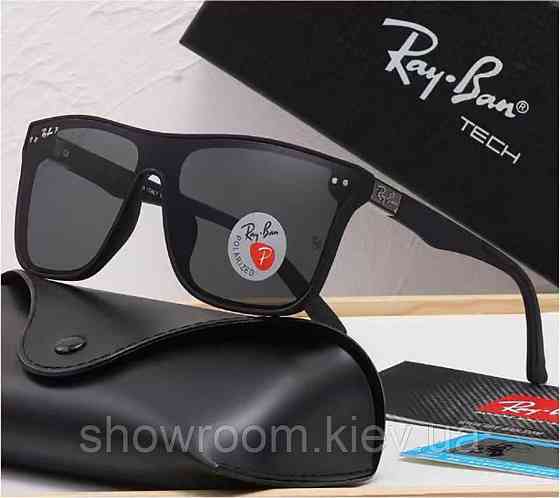 Мужские солнцезащитные очки с поляризацией Ray Ban (69092) черные Киев