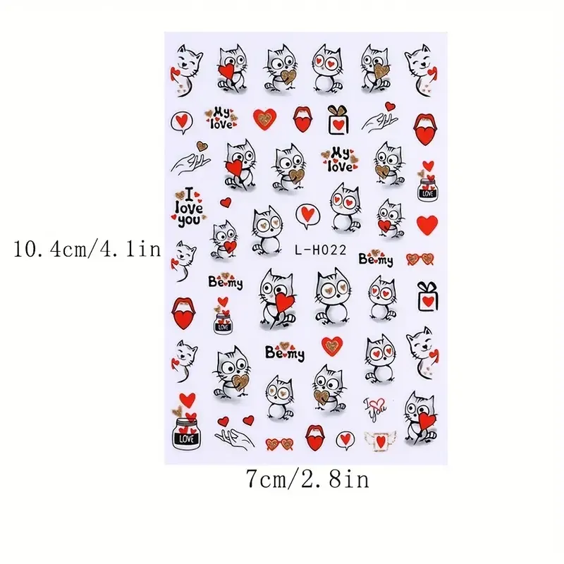 Наклейки для ногтей Котики и Сердца (2 шт.) Киев - изображение 5