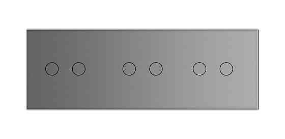 Розумний сенсорний ZigBee вимикач 6 сенсорів (2-2-2) Livolo сірий (VL-C702Z/C702Z/C702Z-15) Коломыя